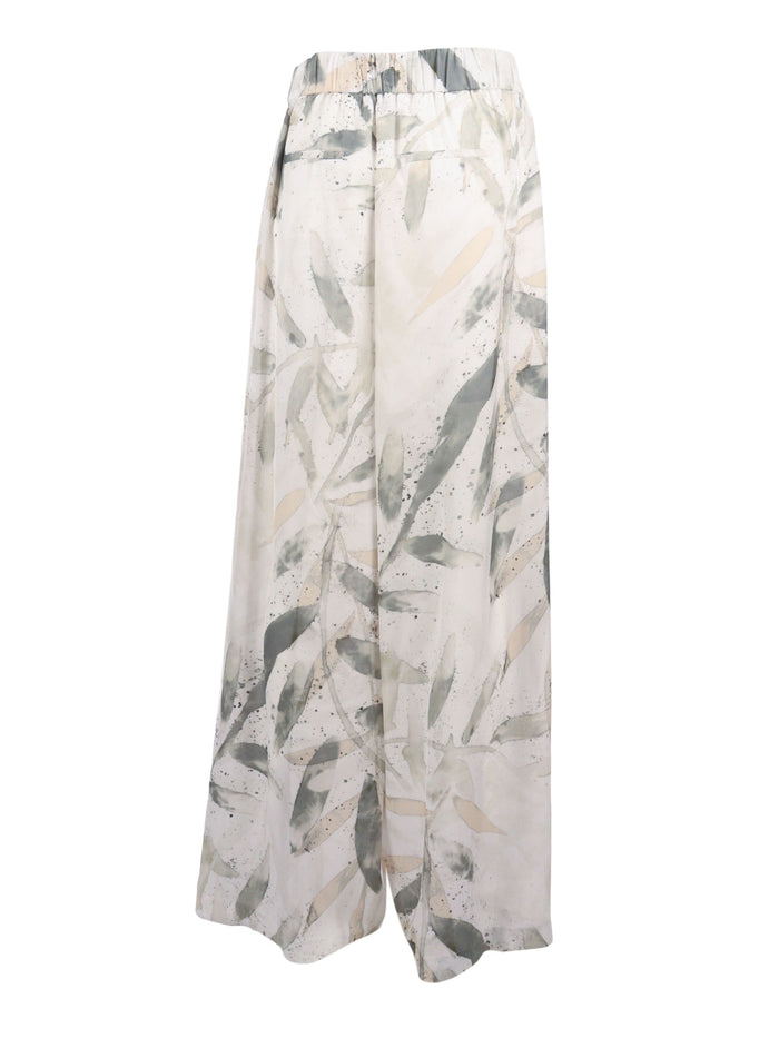 Woman Trousers Green Viscose