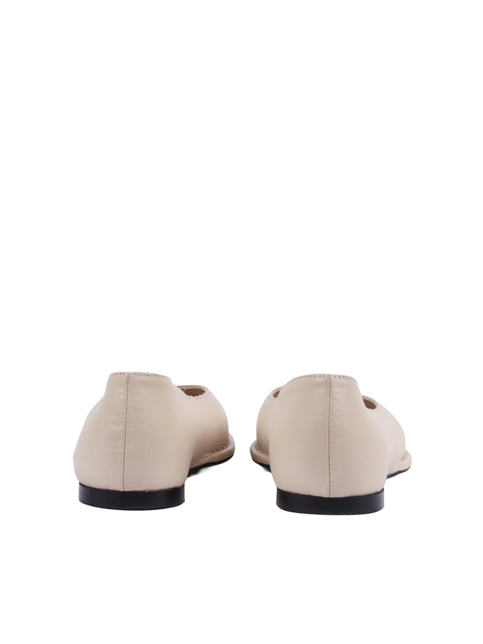Sway Cream Leather Ballet Flats Altezza Tacco 0.5 Cm Panna Flat Shoes