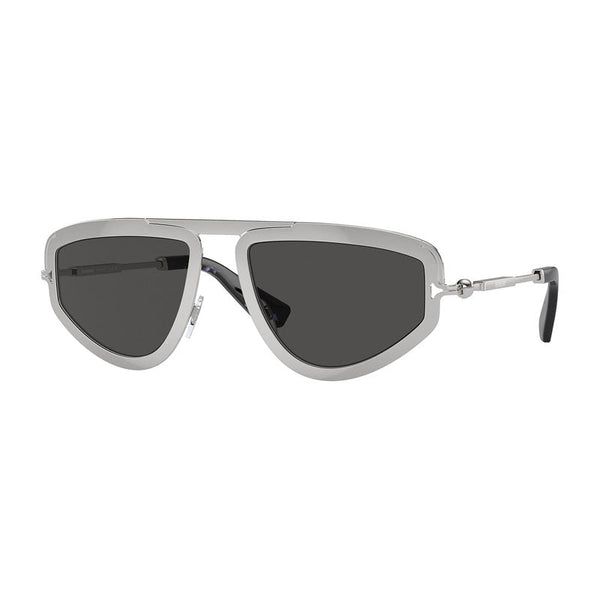 Burberry Sunglasses Geometric Full Rim, Silver Frame And Dark Grey Lens Be3150100587