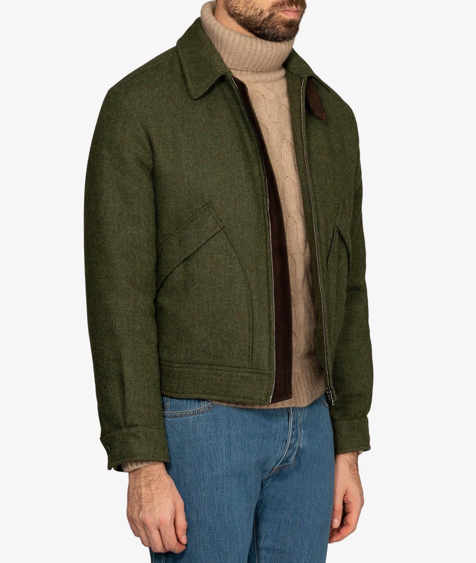 Casual Wool Jacket Altaj Green Sportwear Blouson