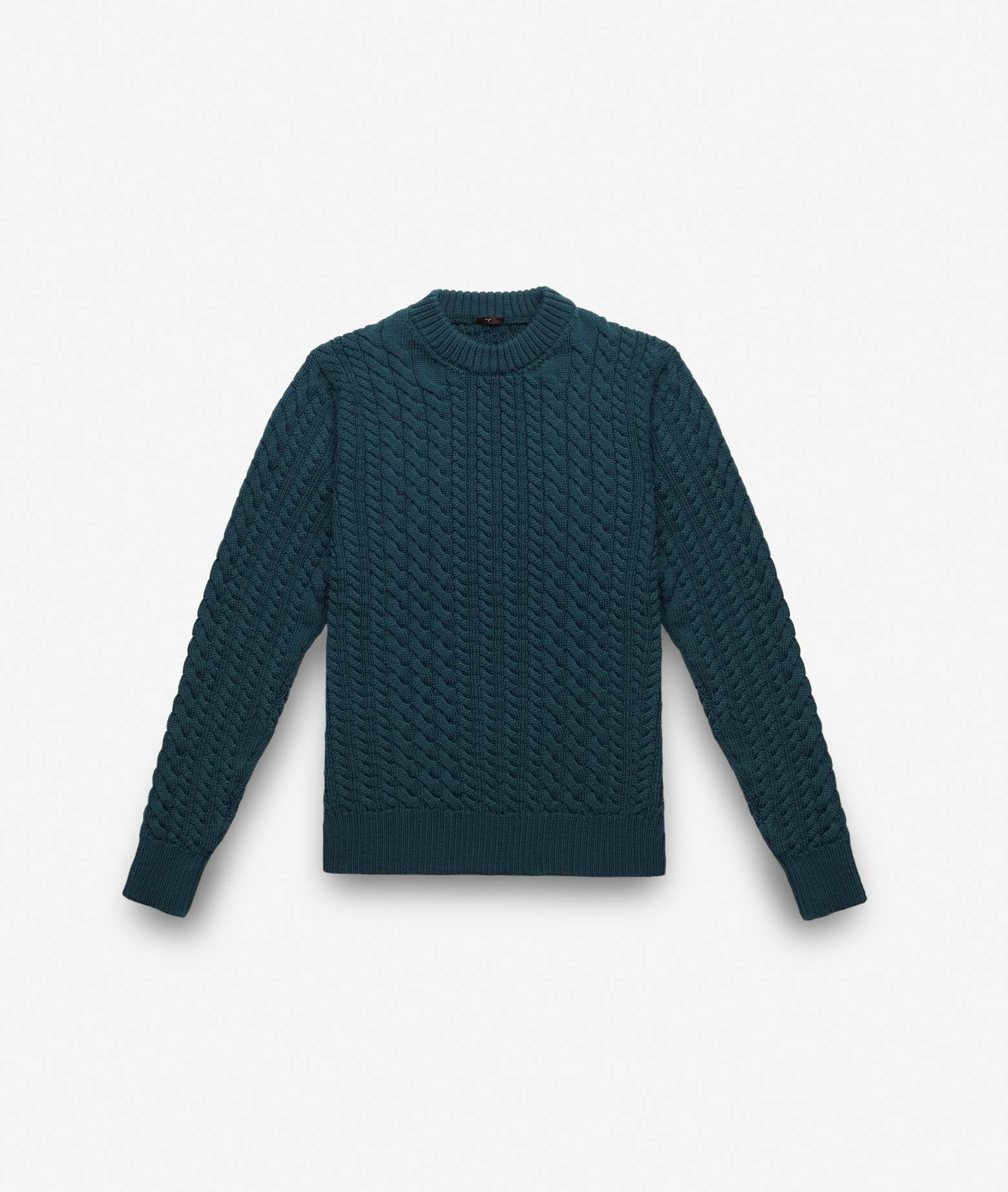 Cable Knit Sweater Col Du Pillon Midnightblue Maglieria Dis/lav Pesante