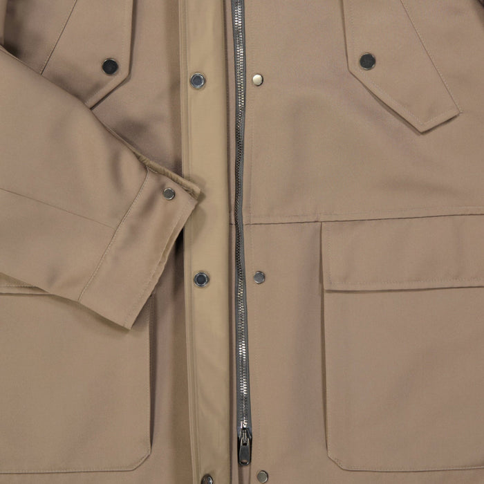 Blend Cotton Parka Brown Polyester