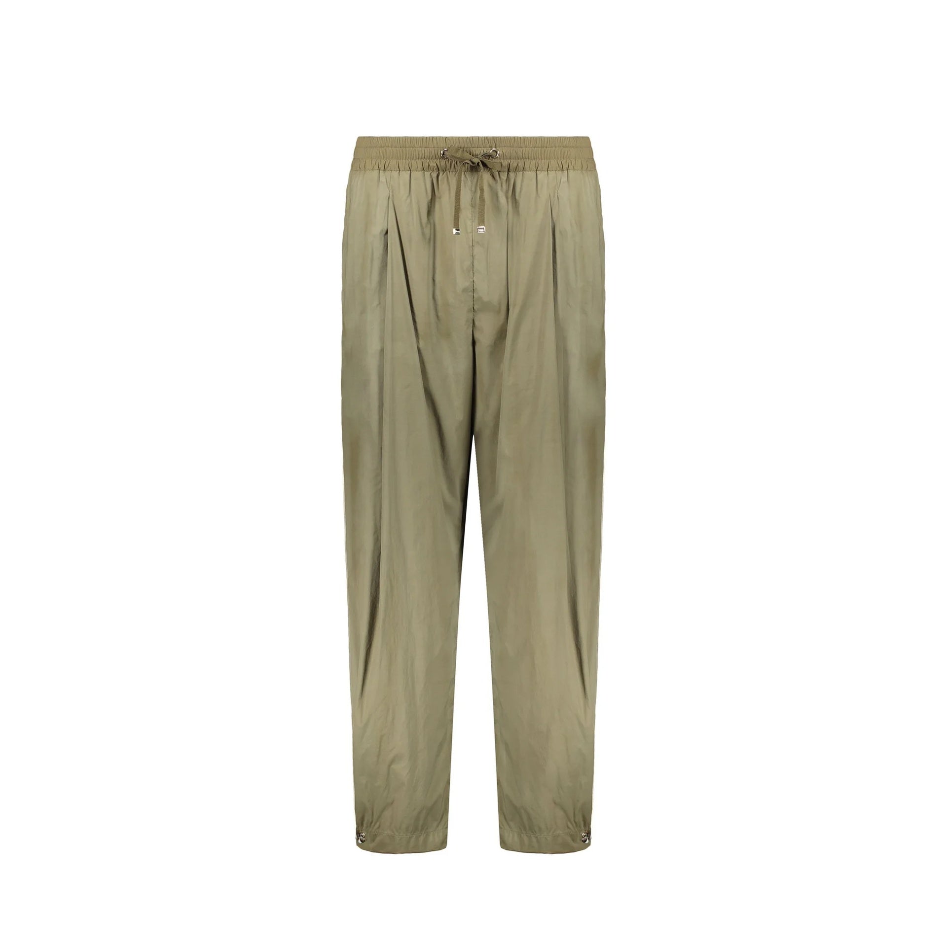 Herno Drawstring Elastic Waist Pants Green Elastane Polyamide