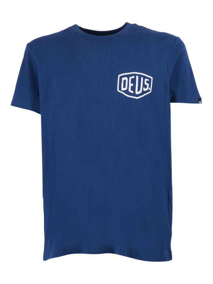 Harajuku Address Tee Blue Organic Cotton Short Sleeves T-shirt