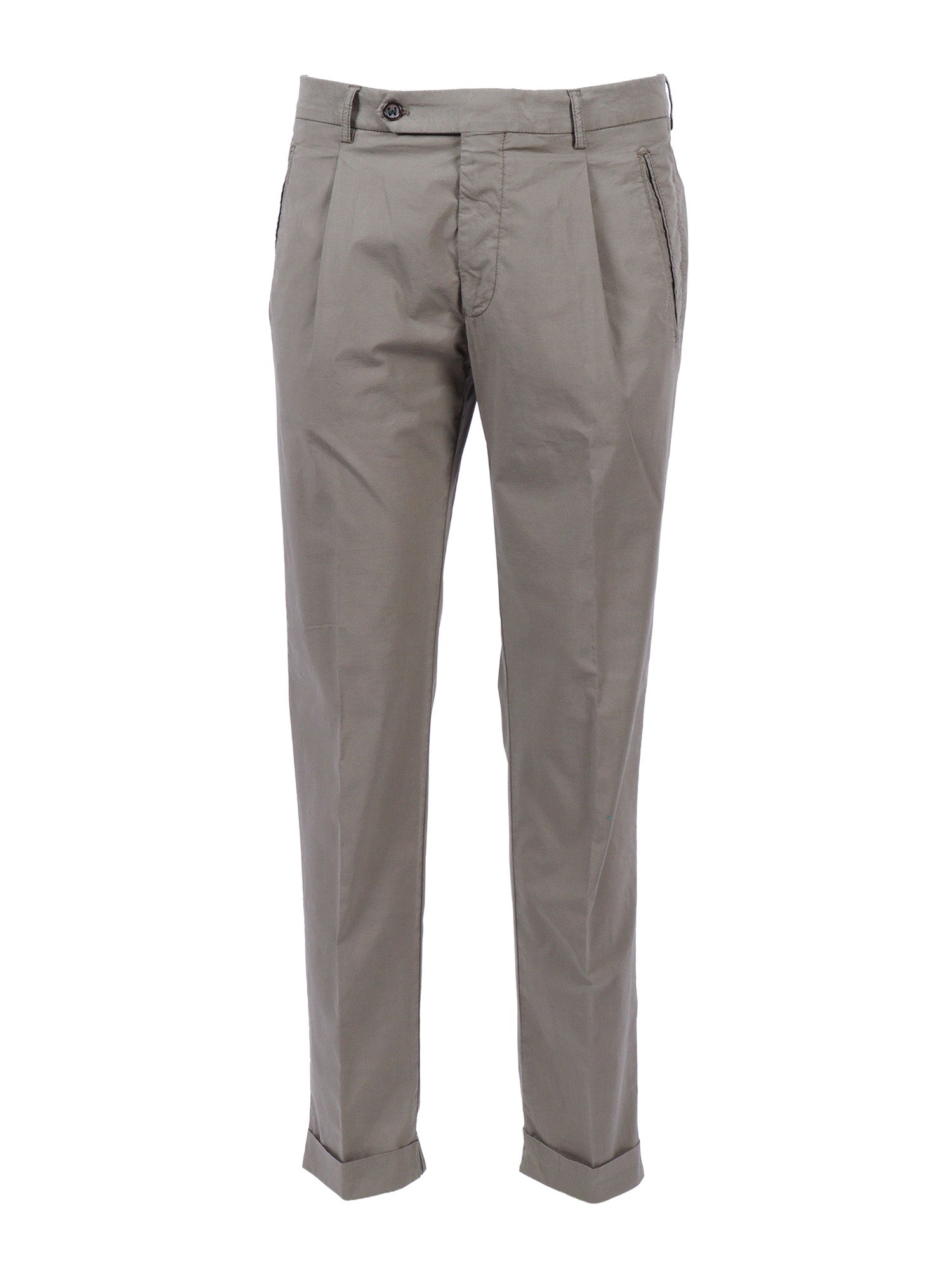 Retrolong-Gd Pants Green Cotton Lyocell Elastane