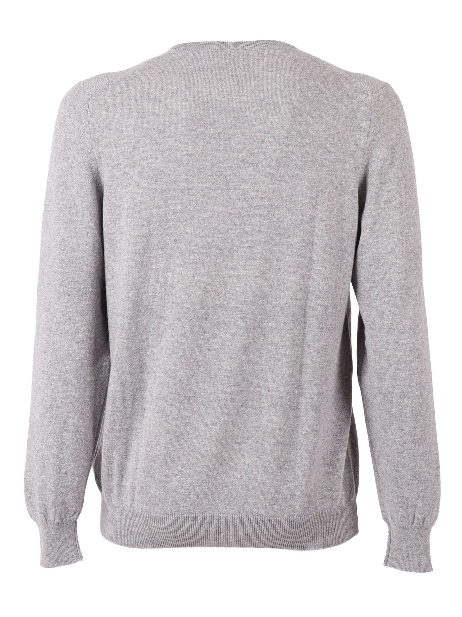 Crew-Neck L-S Knitted Sweater Man Grey Cashmere Crewneck