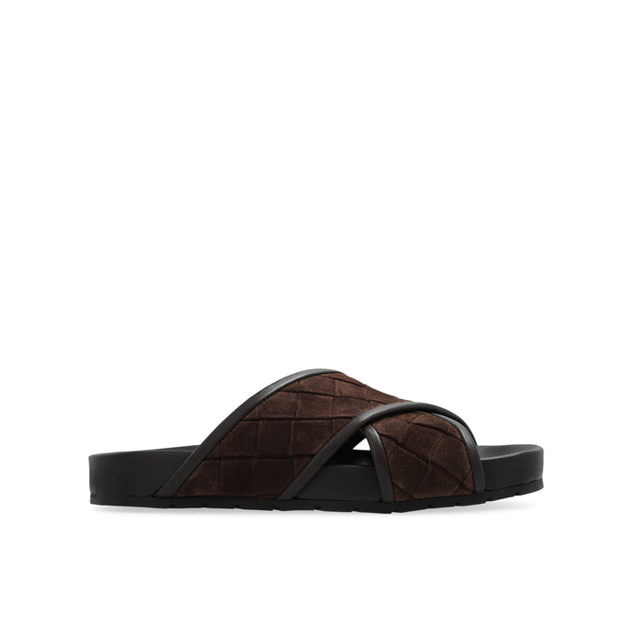 Tarik Criss Cross Sandal Brown Lamb Leather