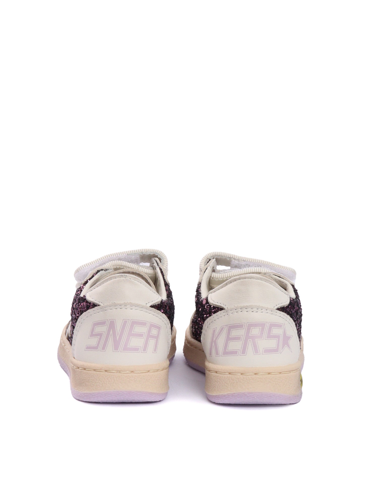 Ballstar Strap Glitter Upper Leather Toe Star Heel And Spur Sneakers Purple Kid