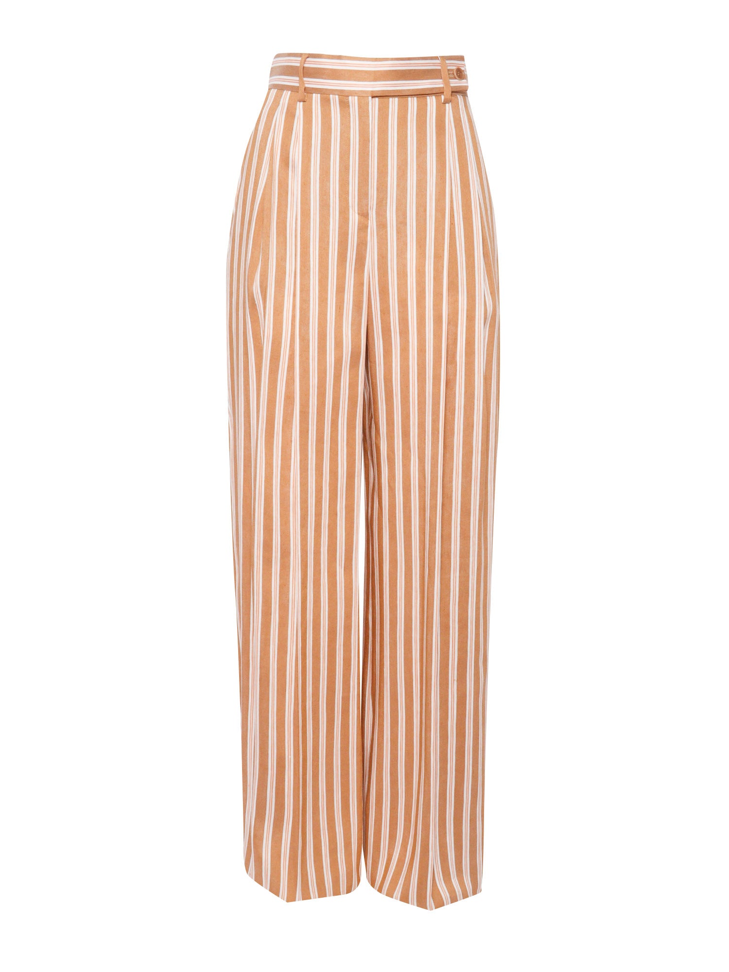 Pants Orange Linen Viscose