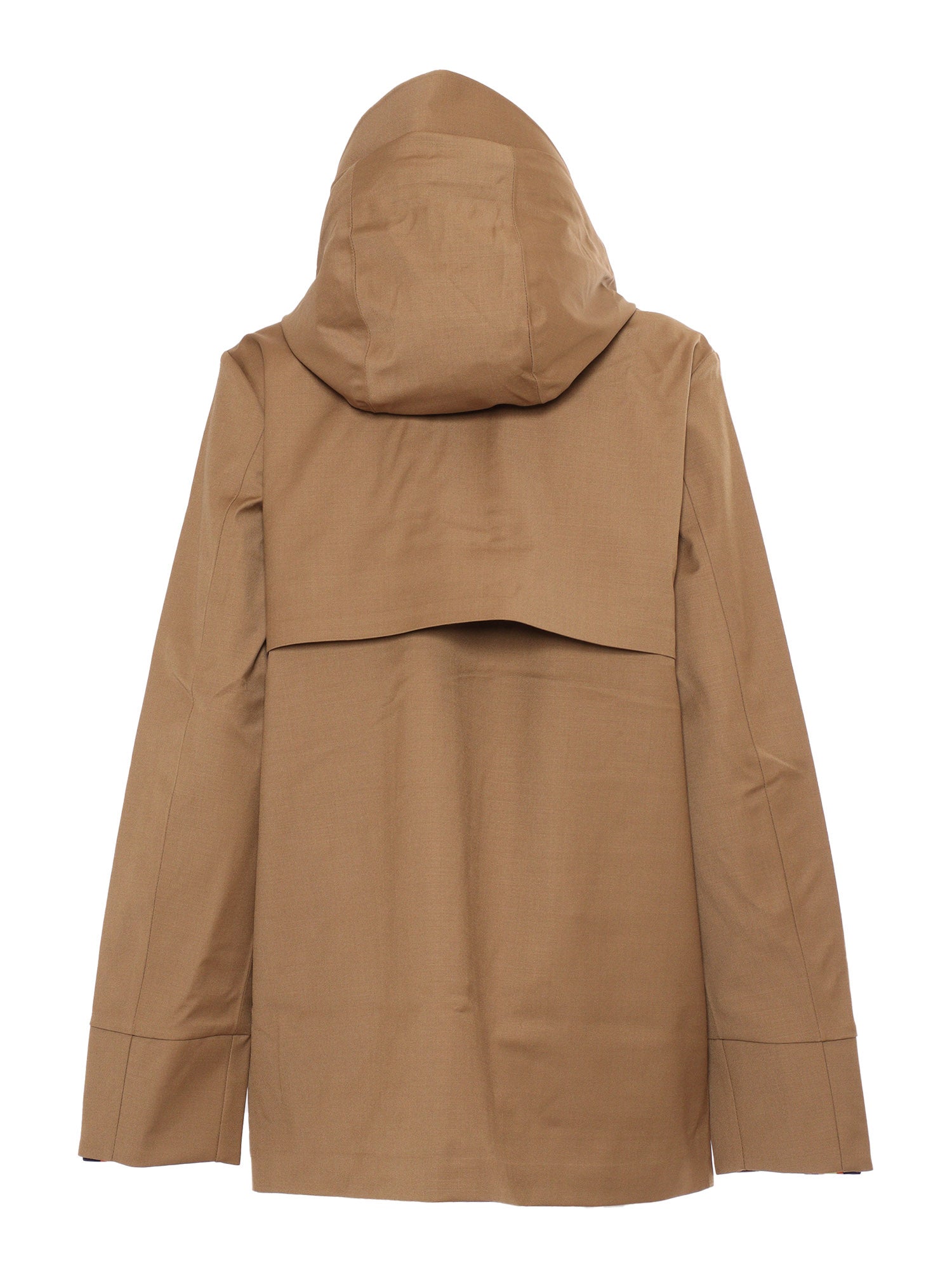 Erhal Tech Wool Blend Down Jacket Brown Polyester Long Puffer