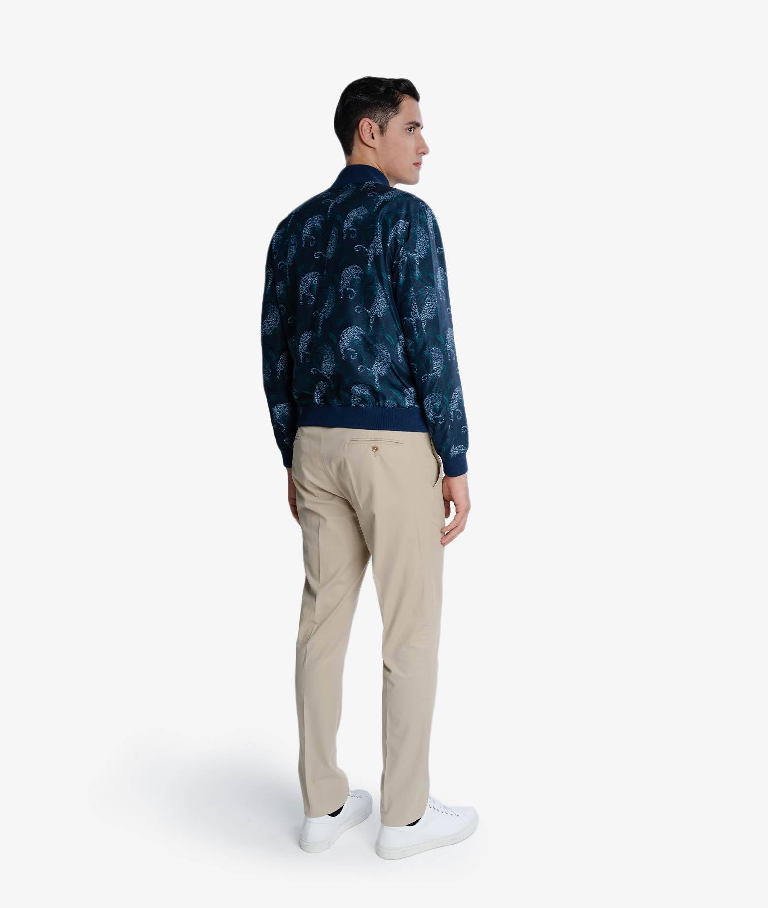 Silk Bomber Cheetah Blue Sportwear Blouson