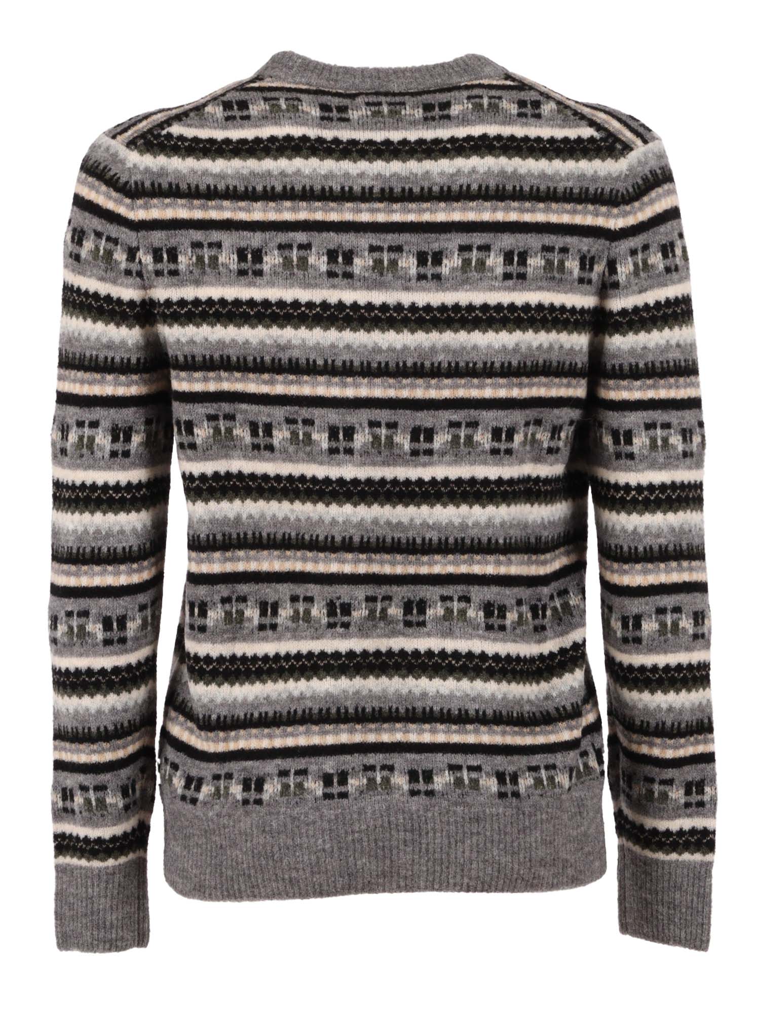 R Neck Pullover Grey Wool Polyamide Crewneck