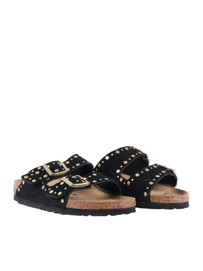 Arizona Rivet black, Suede Leather Sole In Eva Sandal