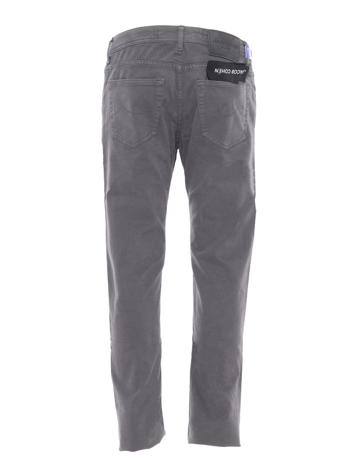 5 Pockets Pants Grey Cotton Elastane Jean
