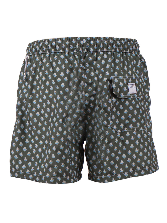 SWIM TROUSERS WOVEN FABRIC MAN Green Polyester Costume