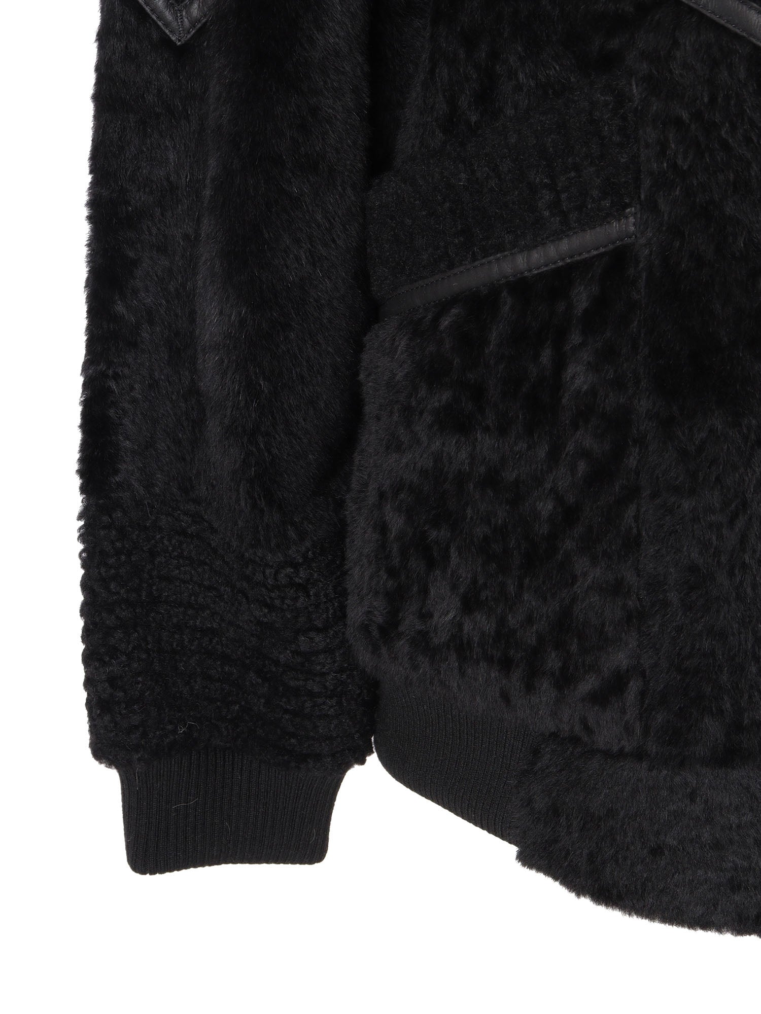 Sheepskin Coat Black Lamb Fur