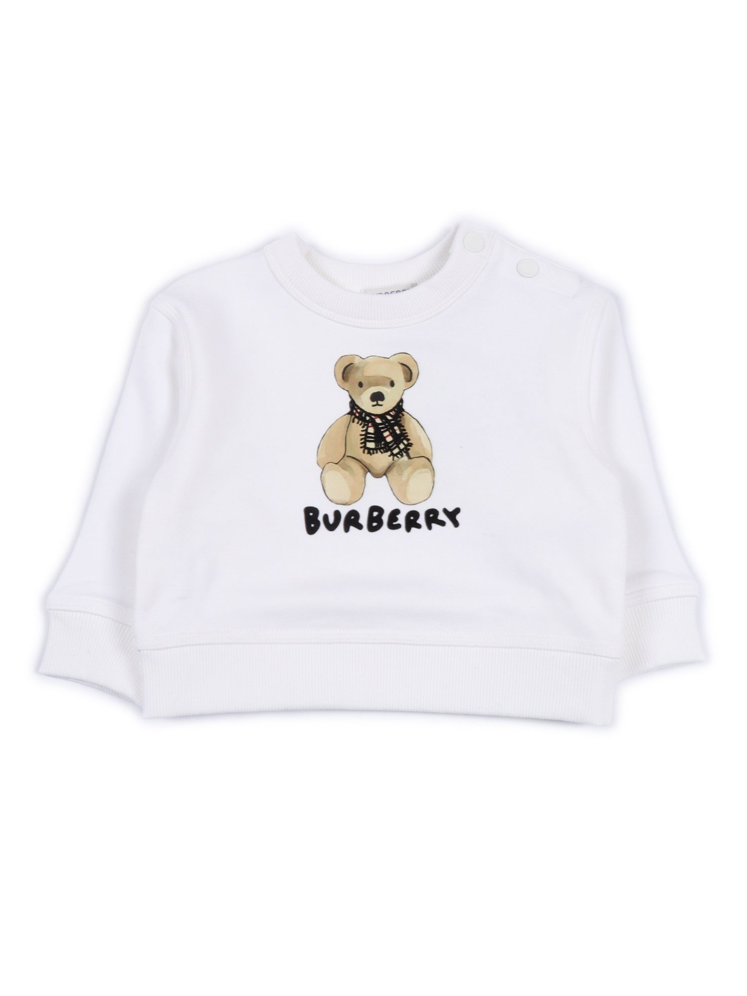 Inf Girl Sweaters White Cotton Crewneck