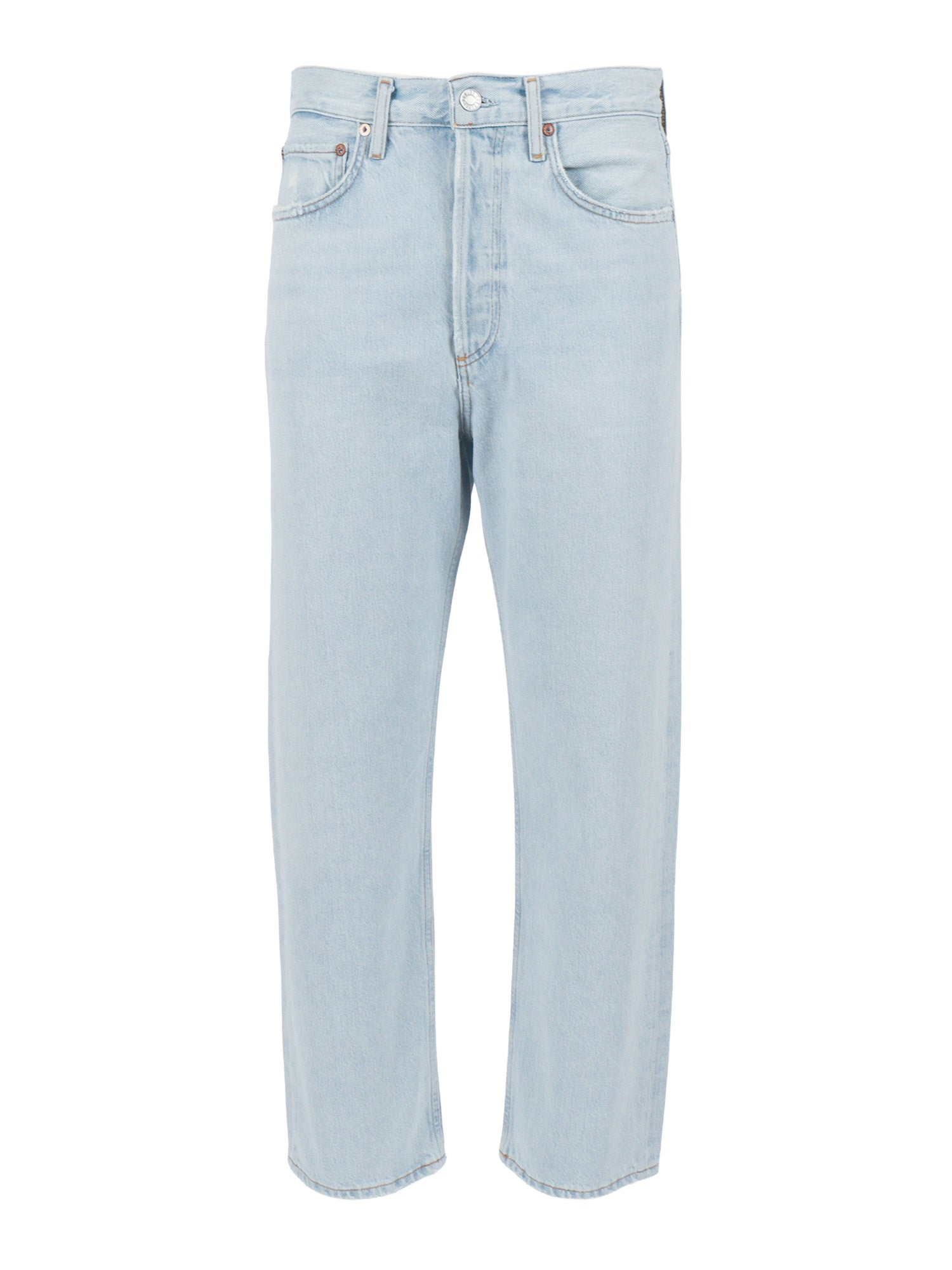 90S CROP MID RISE LOOSE STR Blue Regenerative Cotton Jean