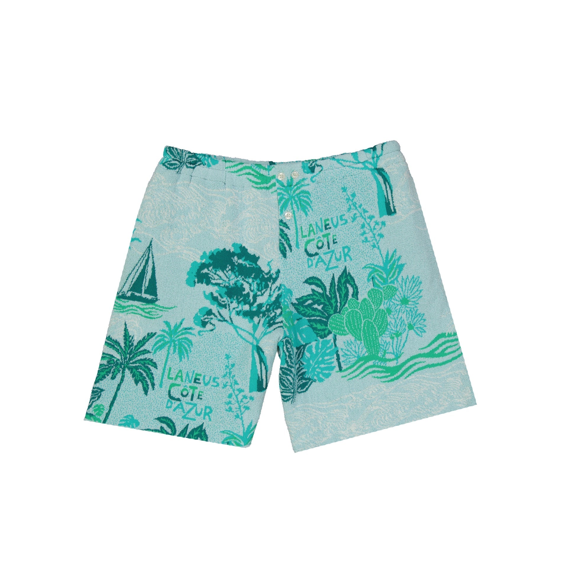 Laneus Côte Dazur Cotton Shorts Green Polyamide