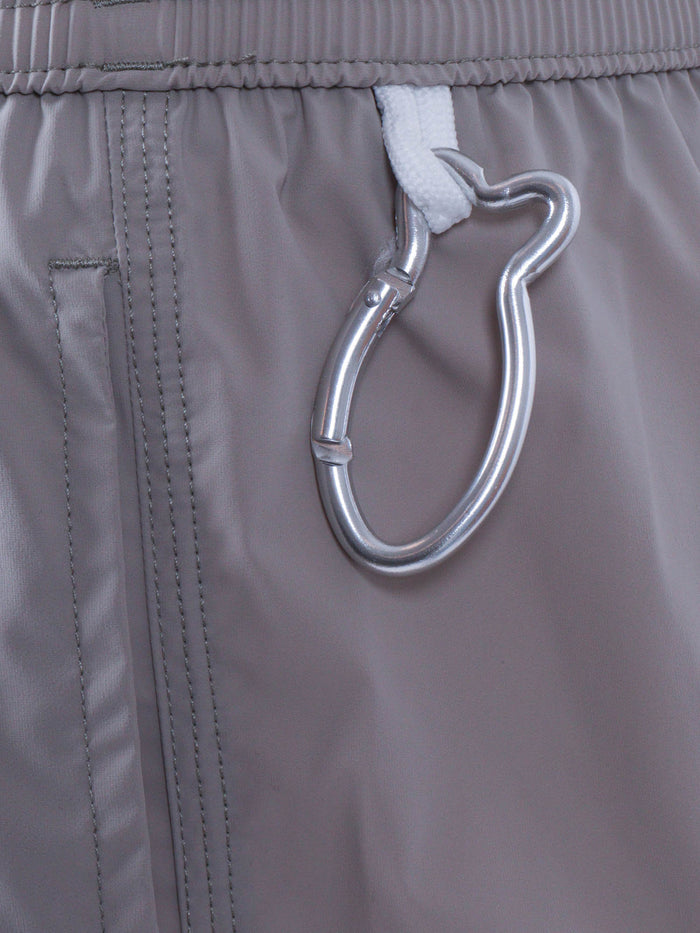 Swim Trousers Woven Fabric Man Grey Polyamide Costume