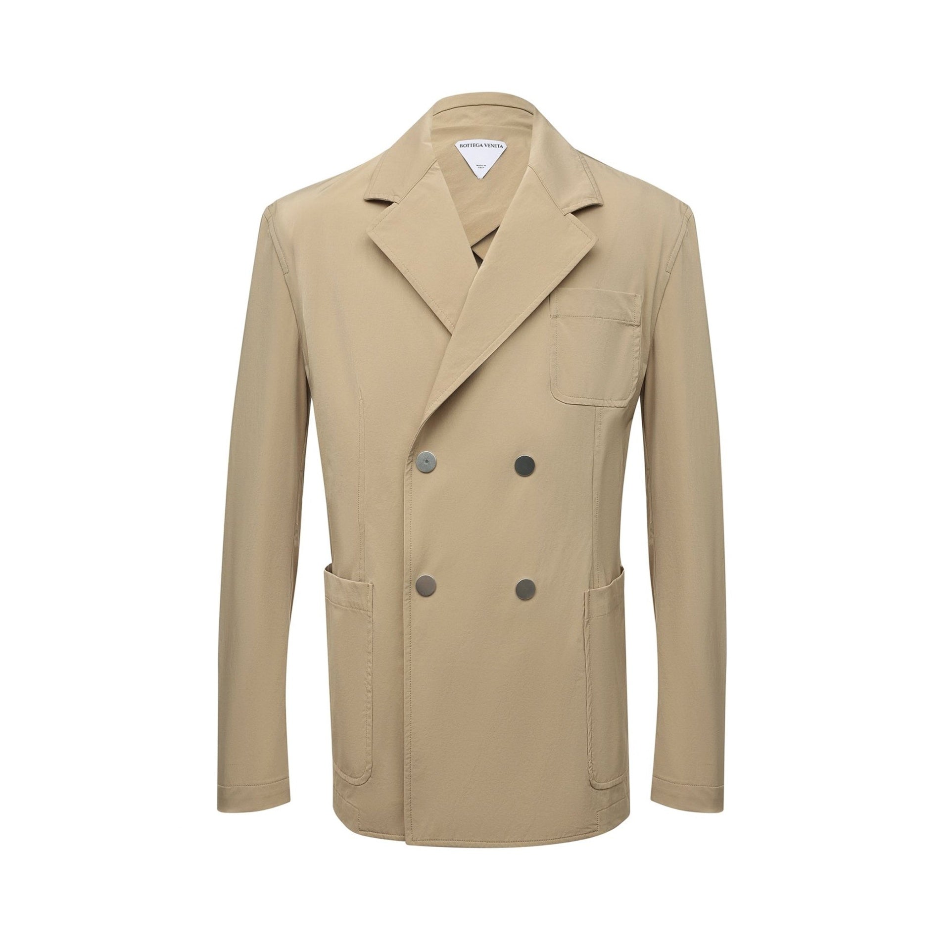 Double-Breasted Blazer Beige Elastane Polyamide