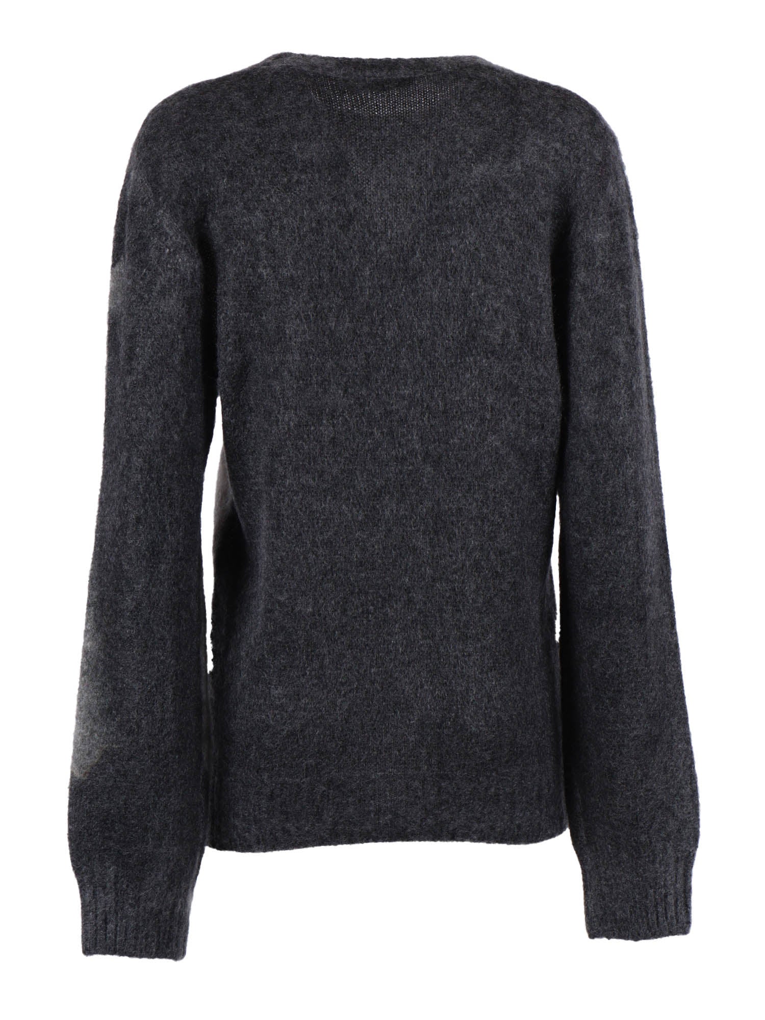 Sweater Grey Virgin Wool Mohair Crewneck