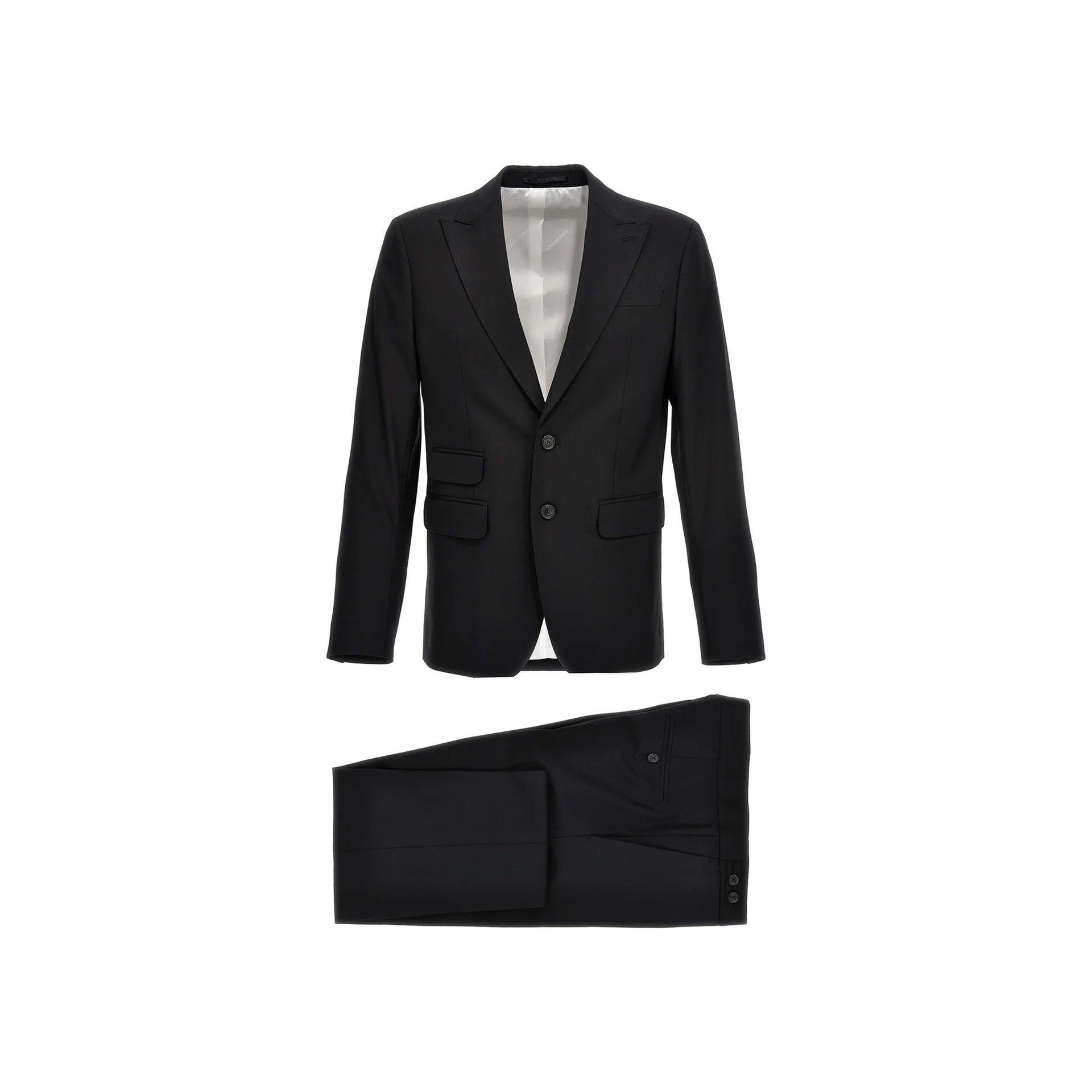 Wool Suit Black Elastane
