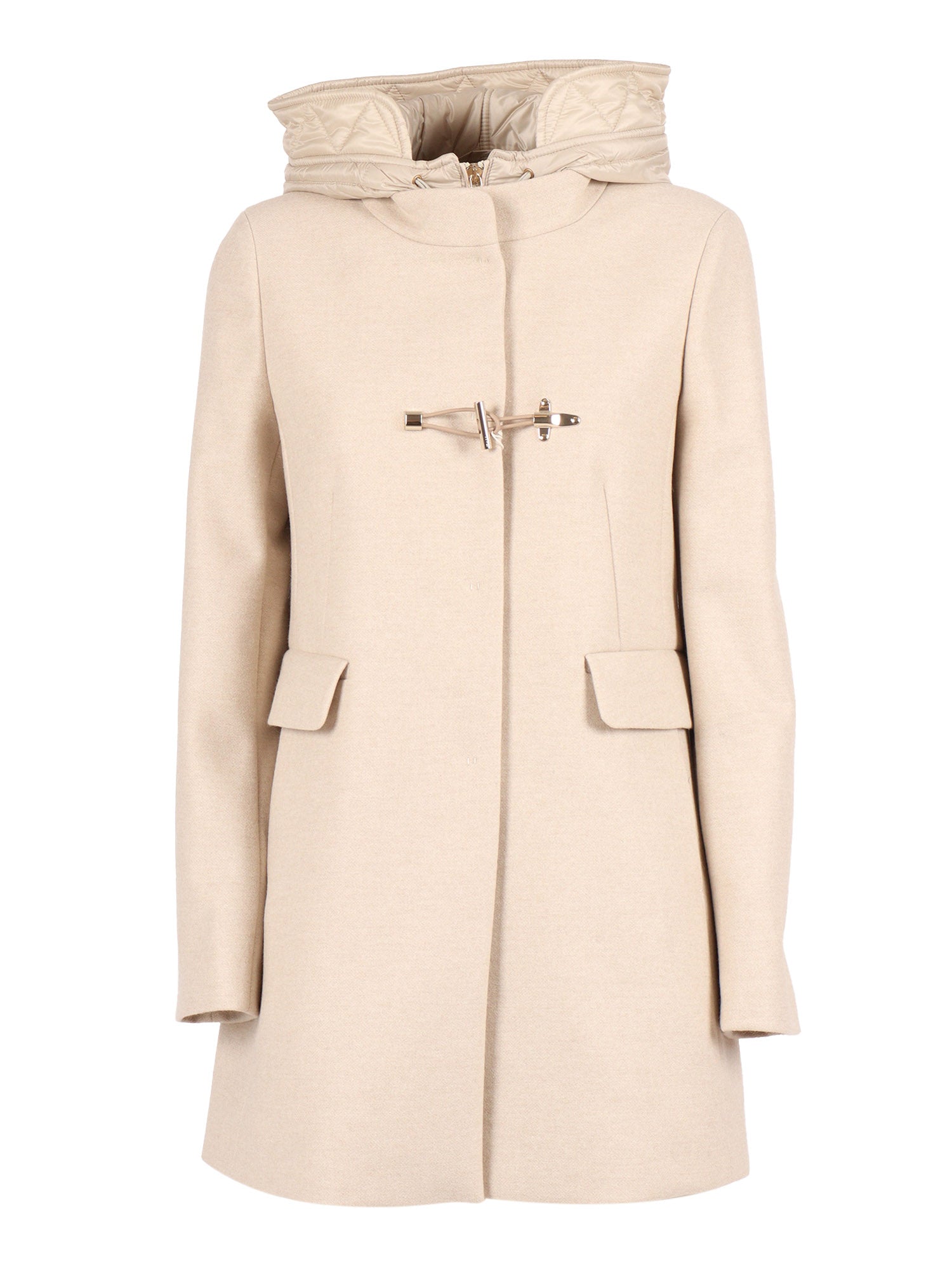 Toggle Db Front Nylon Coat White