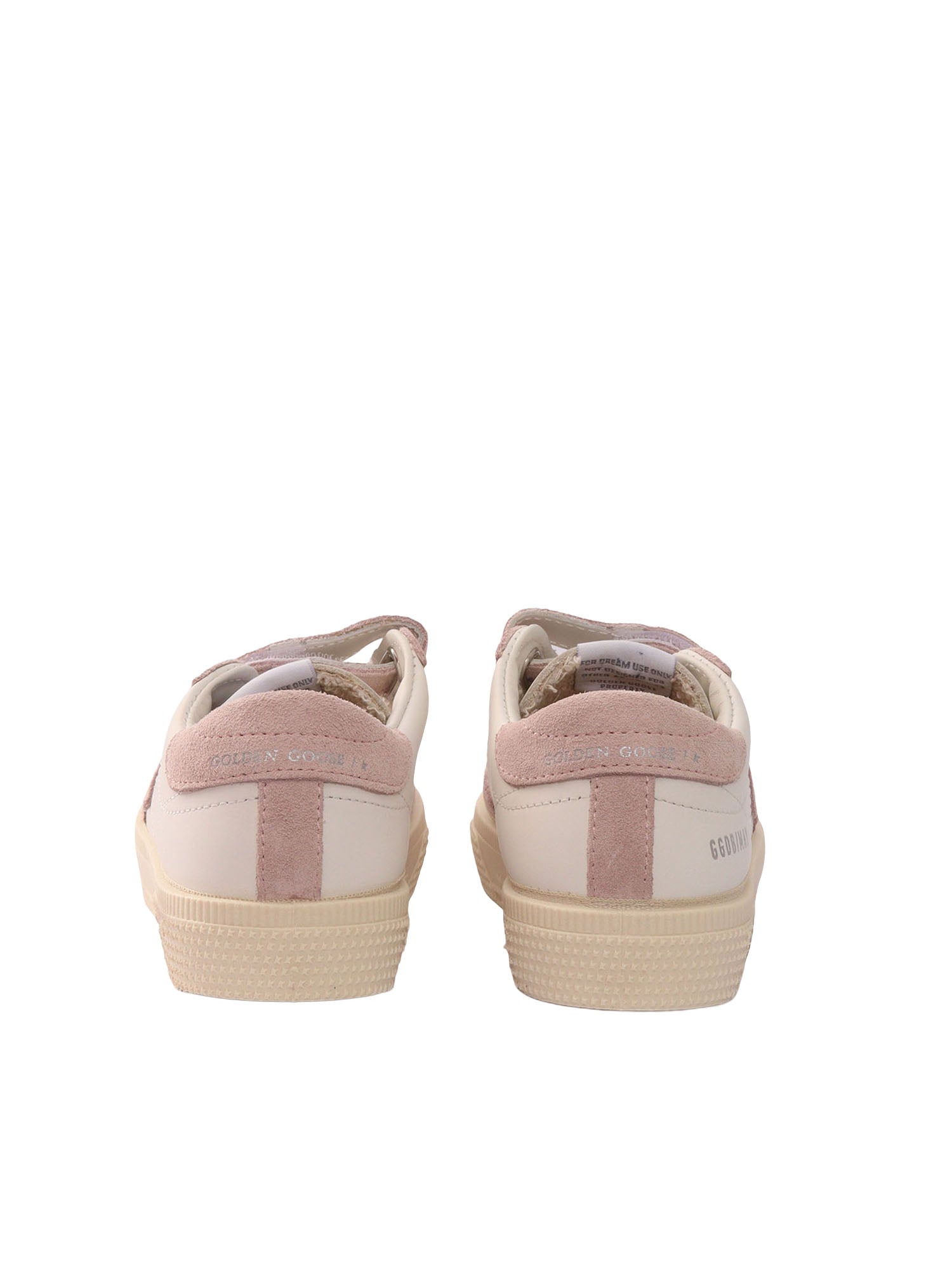 MAY SCHOOL LEATHER UPPER TOE AND TONGUE SUEDE STRAP STAR HEEL White Kid Sneaker