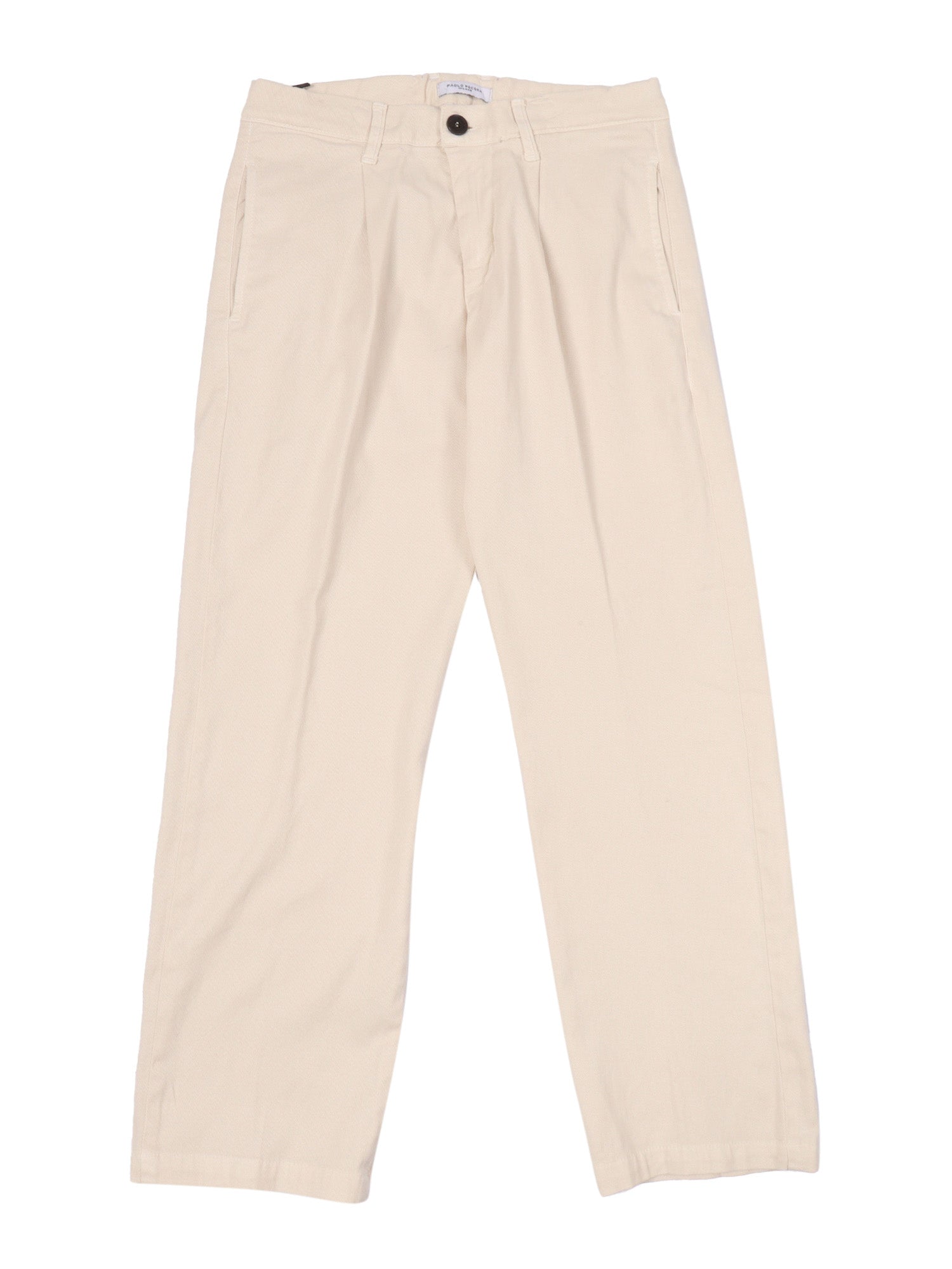 Oversize Fit Chino Pants White Lyocel Cotton Spandex