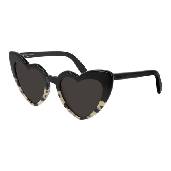 Saint Laurent Sunglasses Geometric Full Rim, Black-Grey Havana Frame And Grey Lens Sl181loulou012 Brown