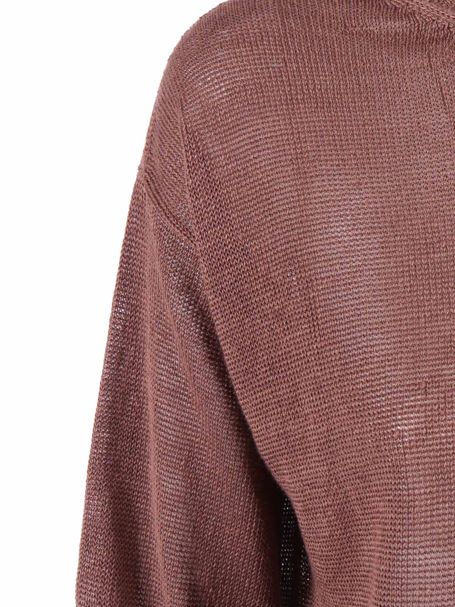 SWEATER Brown Linen Crewneck