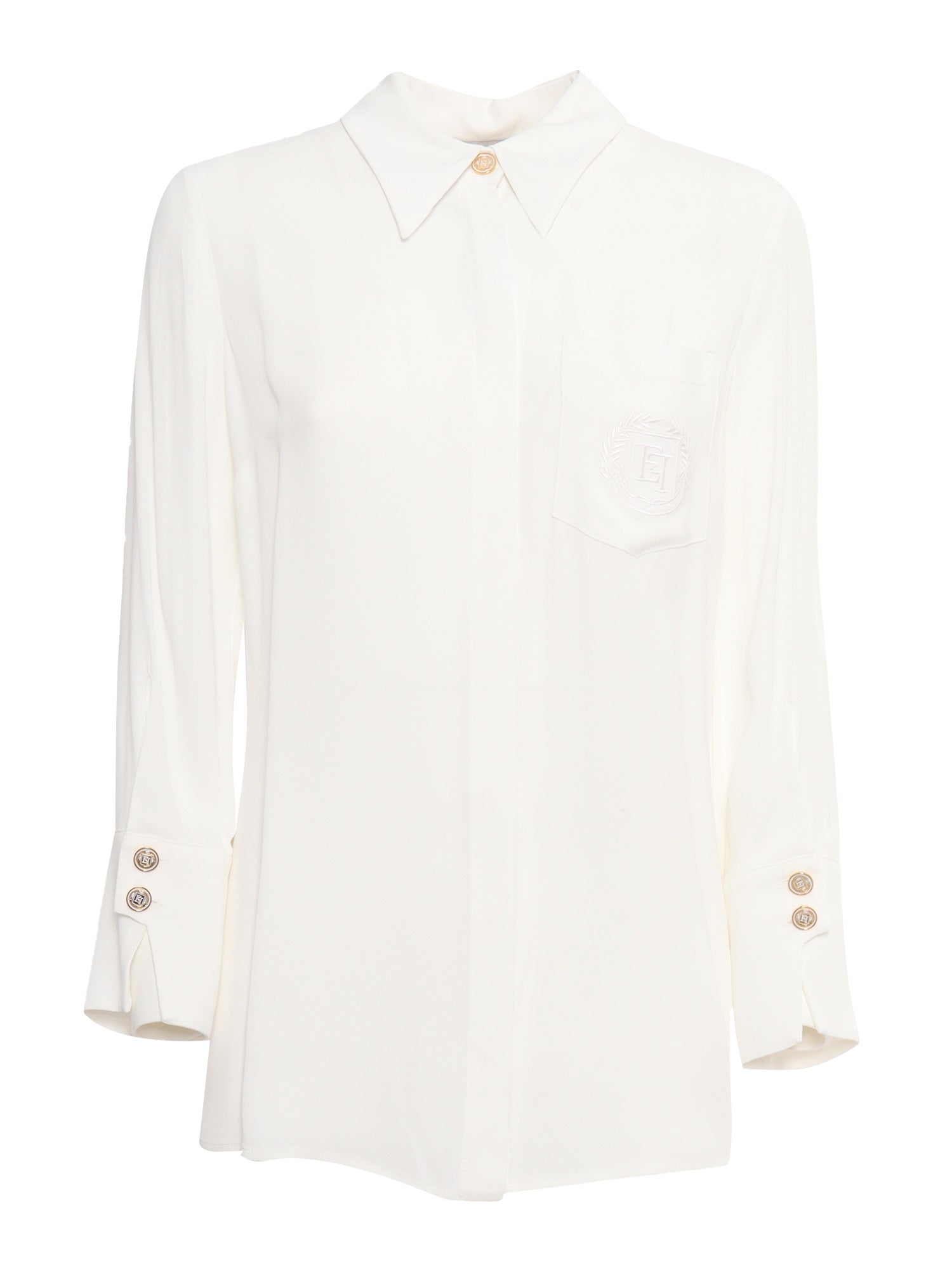 Long Sleeve Viscose Shirt White