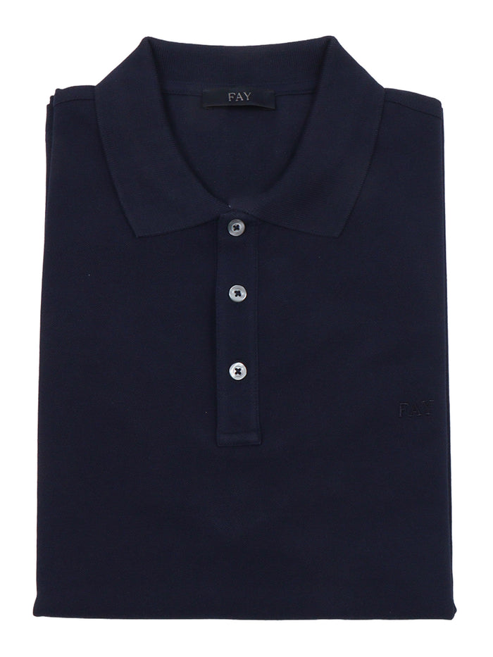 PIQUET STRETCH POLO Blue Cotton Elastane Shirt