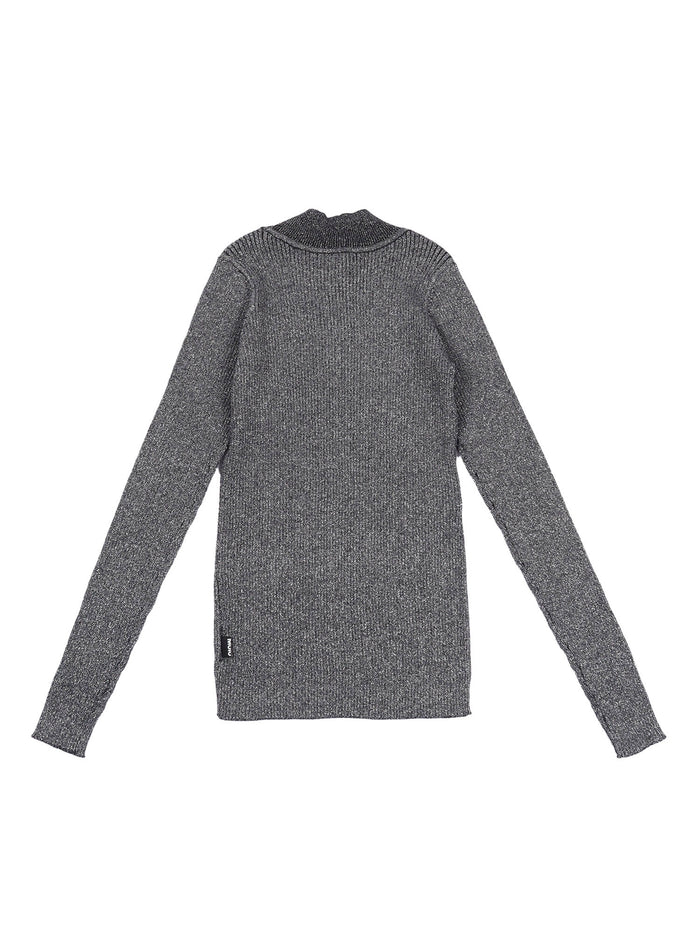 Ginevra Jumpers Grey Cotton Organic Metallic Yarn Crewneck