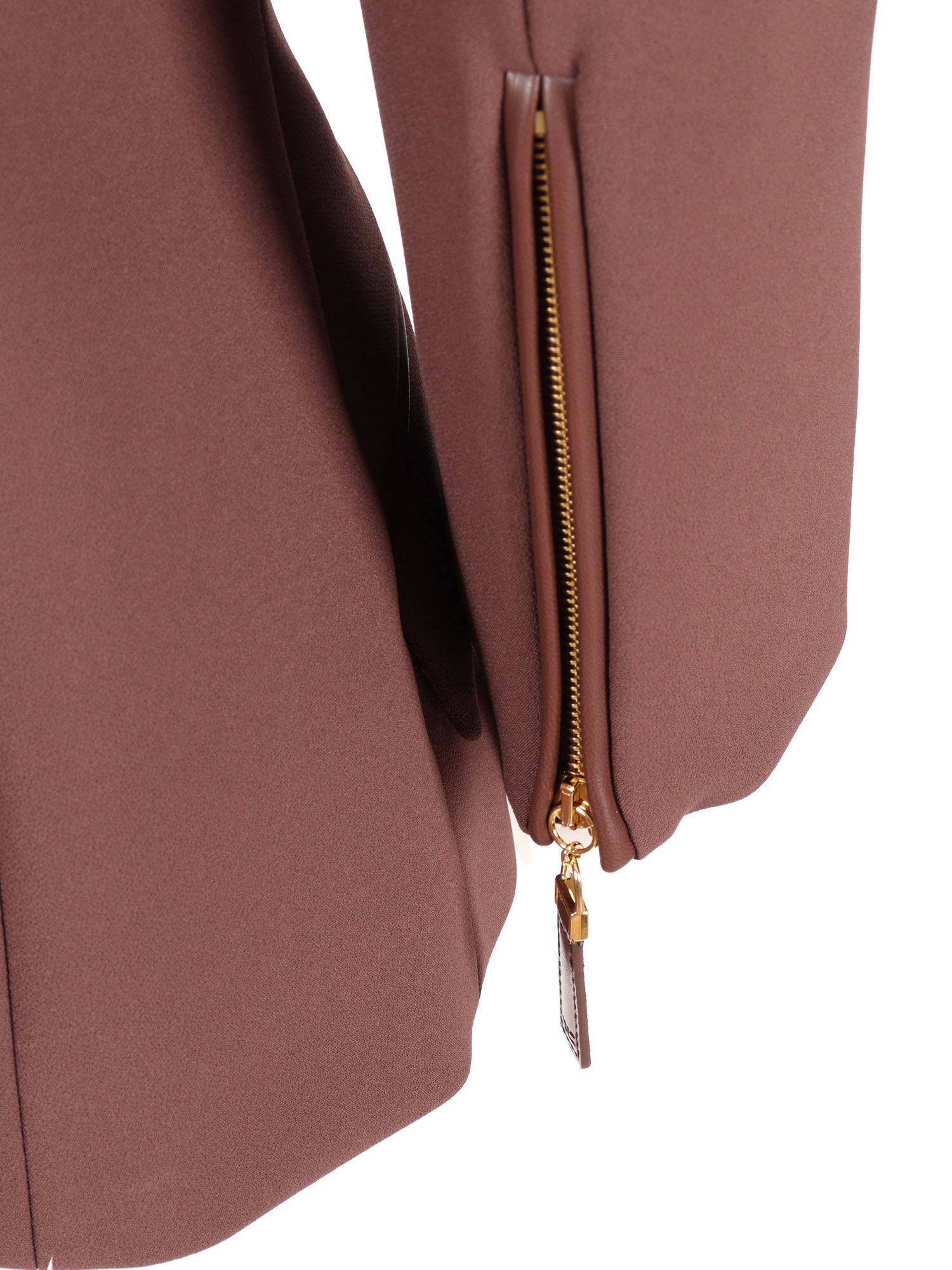 Womens Jacket Brown Polyester Elastane