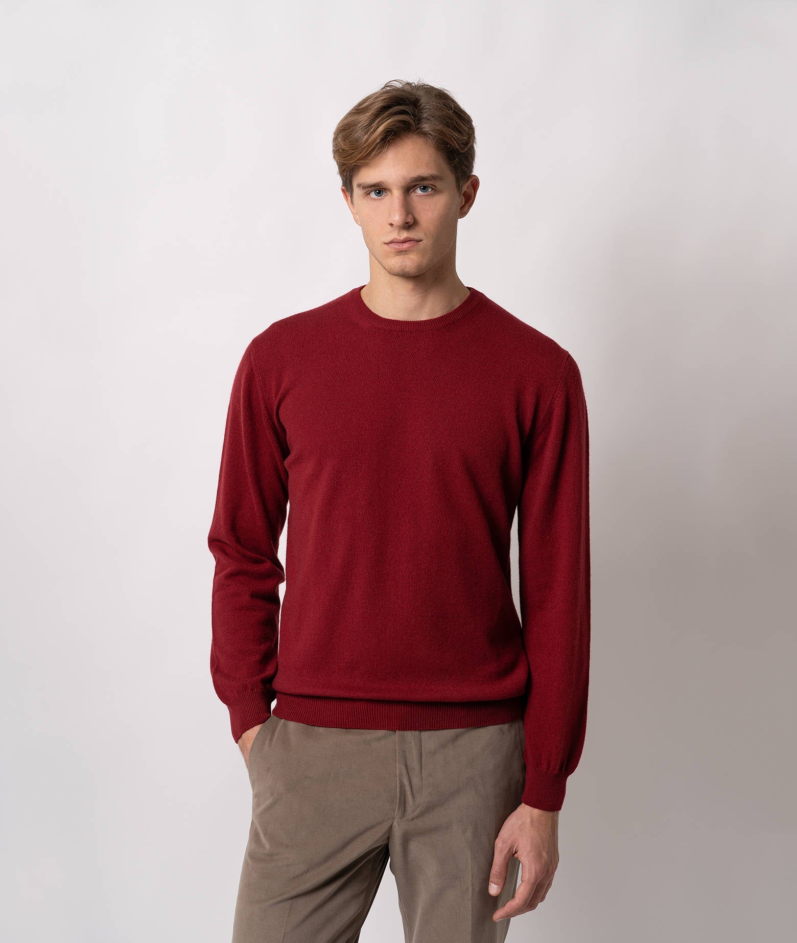 Crewneck Cashmere Sweater Ottawa Blue Basic Light Kintwear