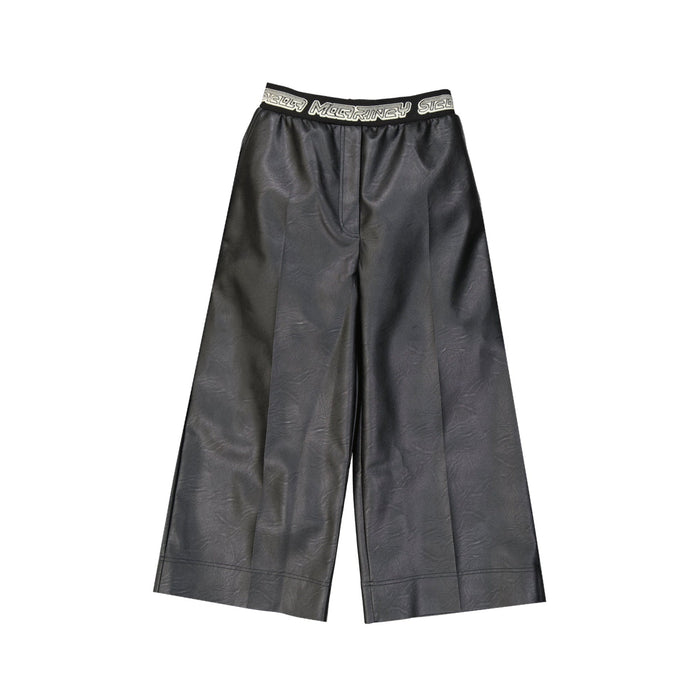 Stella Mccartney Cropped Leather Effect Pants Black Viscose