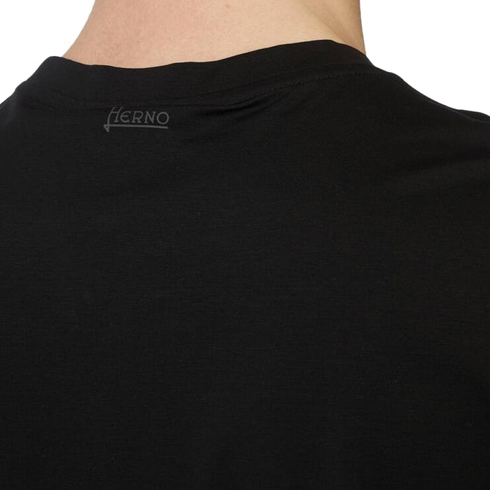 Herno Lazer Cut T-Shirt Black Cotton Elastane