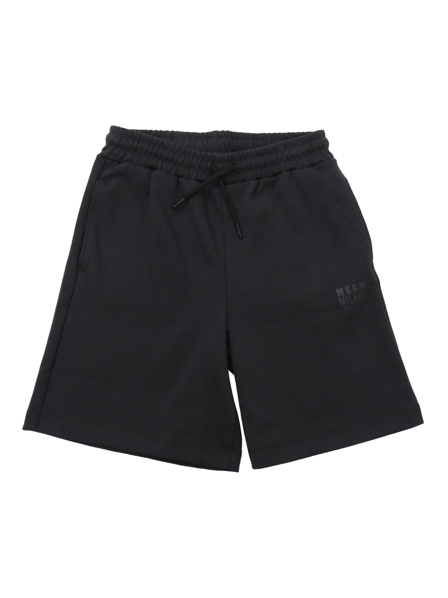 INTERLOCK BERMUDA UNISEX Black Cotton Short