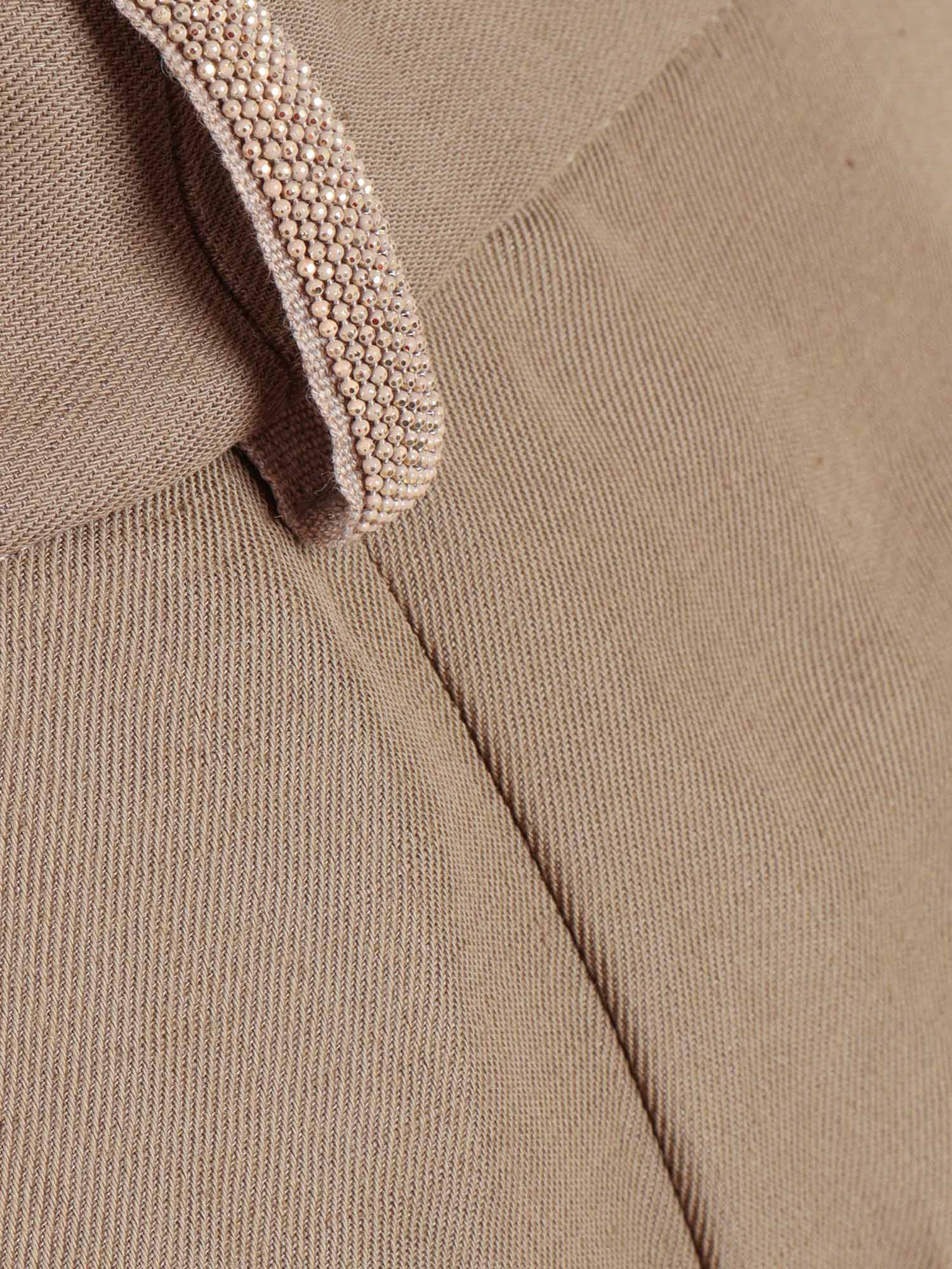 VISCOSE LINEN DOUBLE PLEAT WIDE TROUSERS Brown Pant