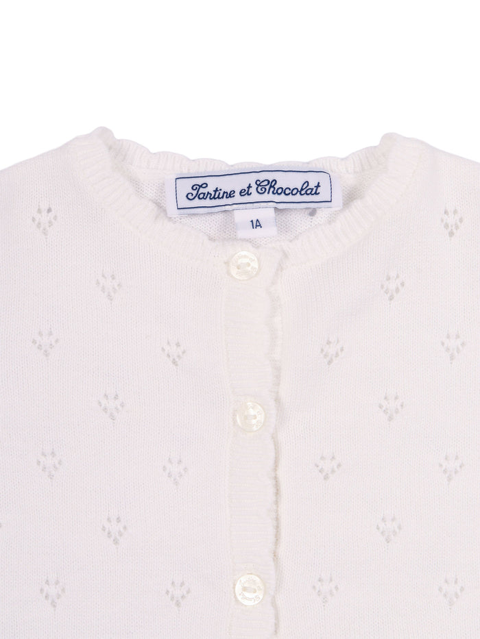 Cardigan White Cotton