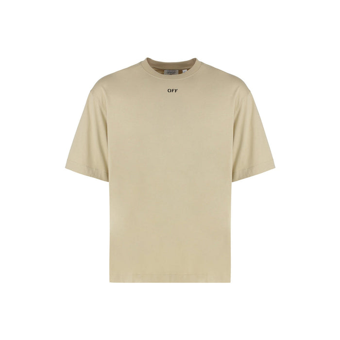 Off-White T-Shirt Beige Cotton