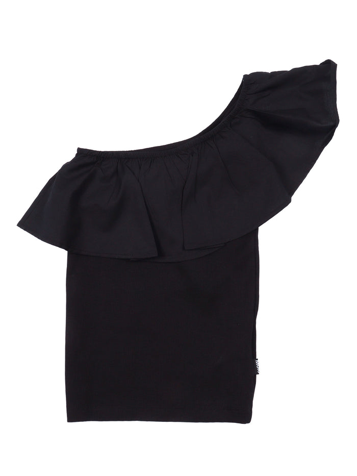Rebecca Tops No sleeves Black Cotton Organic Elastane Top