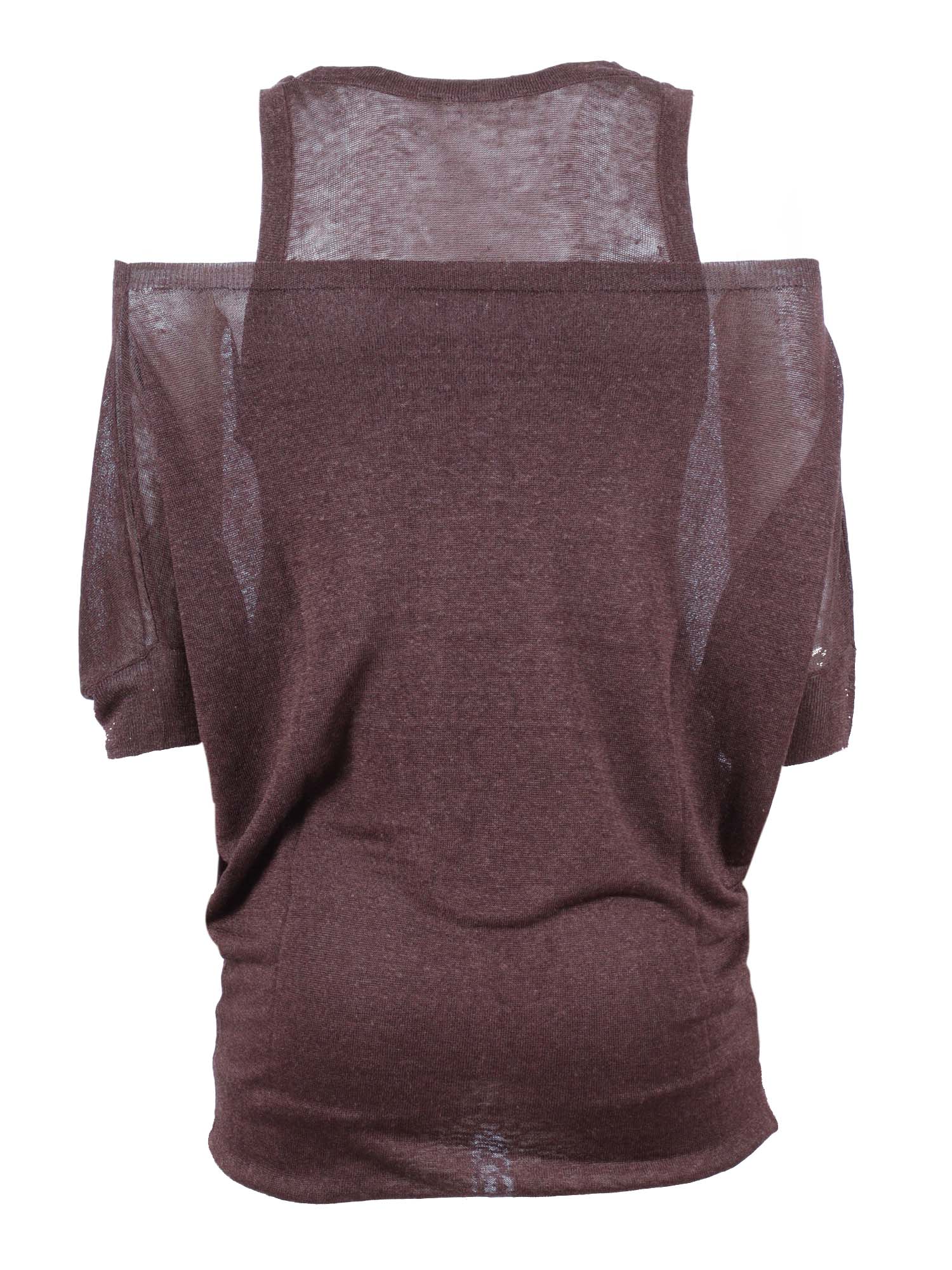 Sweater Brown Linen Viscose Crewneck