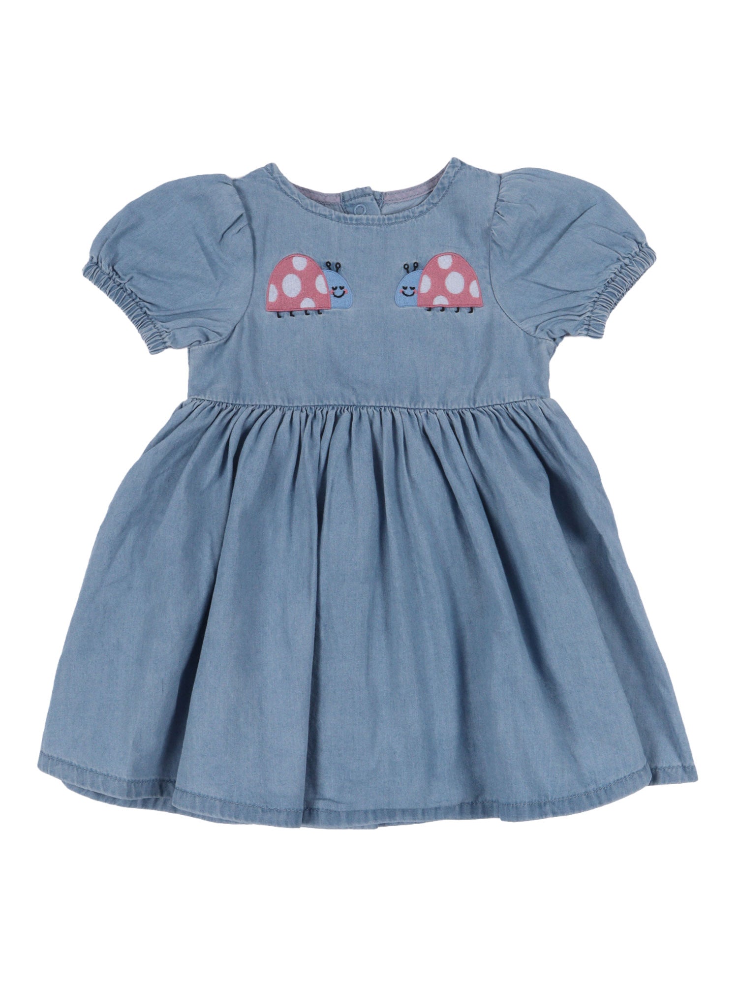 WOVEN DRESS Blue Cotton