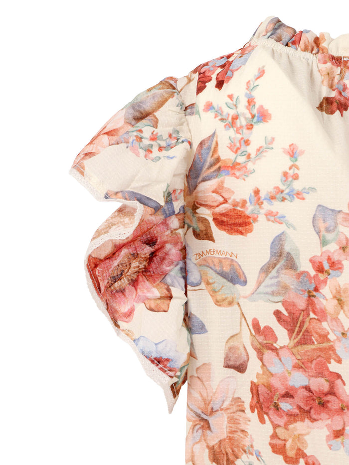Awaken Kids Flutter Dress Beige Cotton Lining