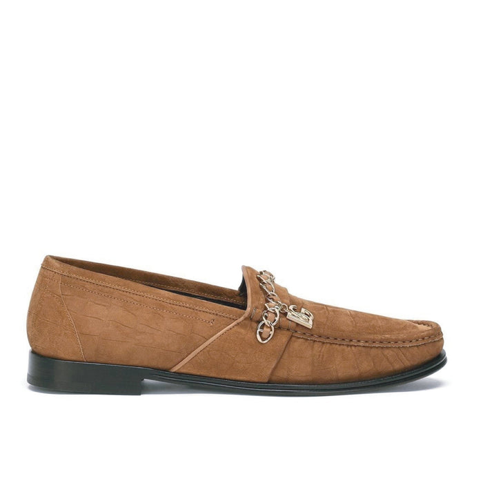 Suede Loafers Brown Calf Leather