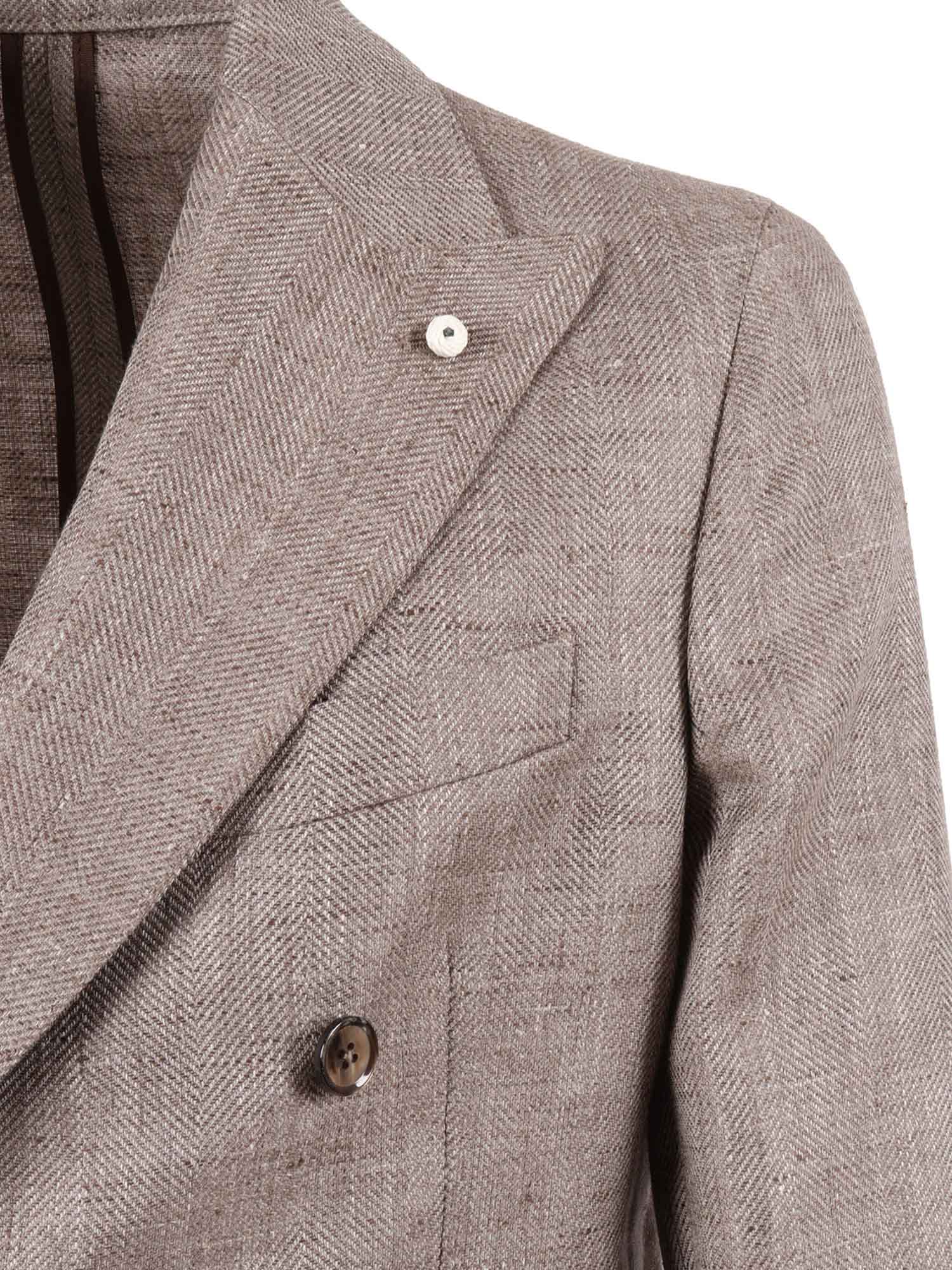 Jacket Brown Linen Virgin Wool