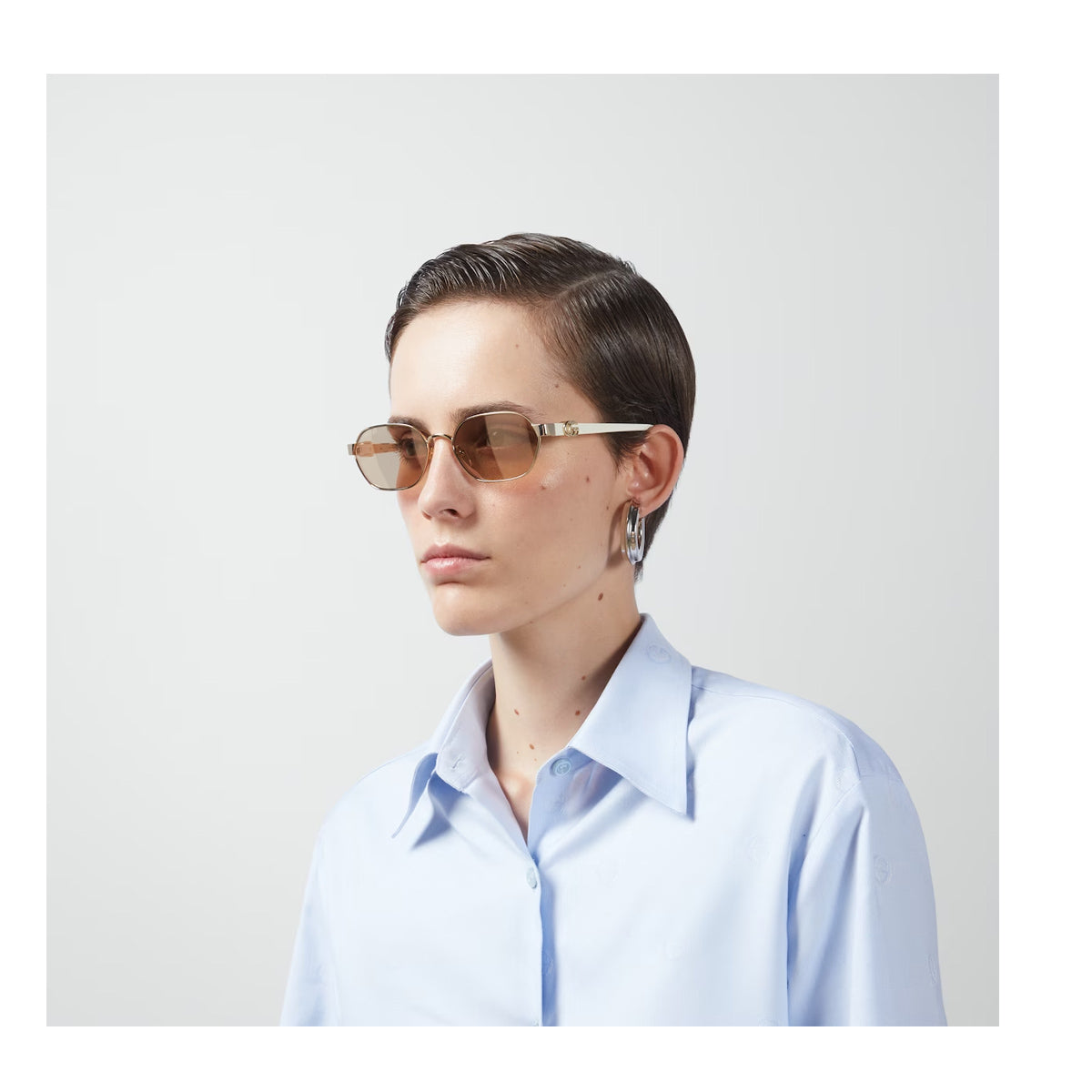 Gucci GG1593S LINE GG LOGO 002 Oro Acetate/ Metal Occhiali Sole